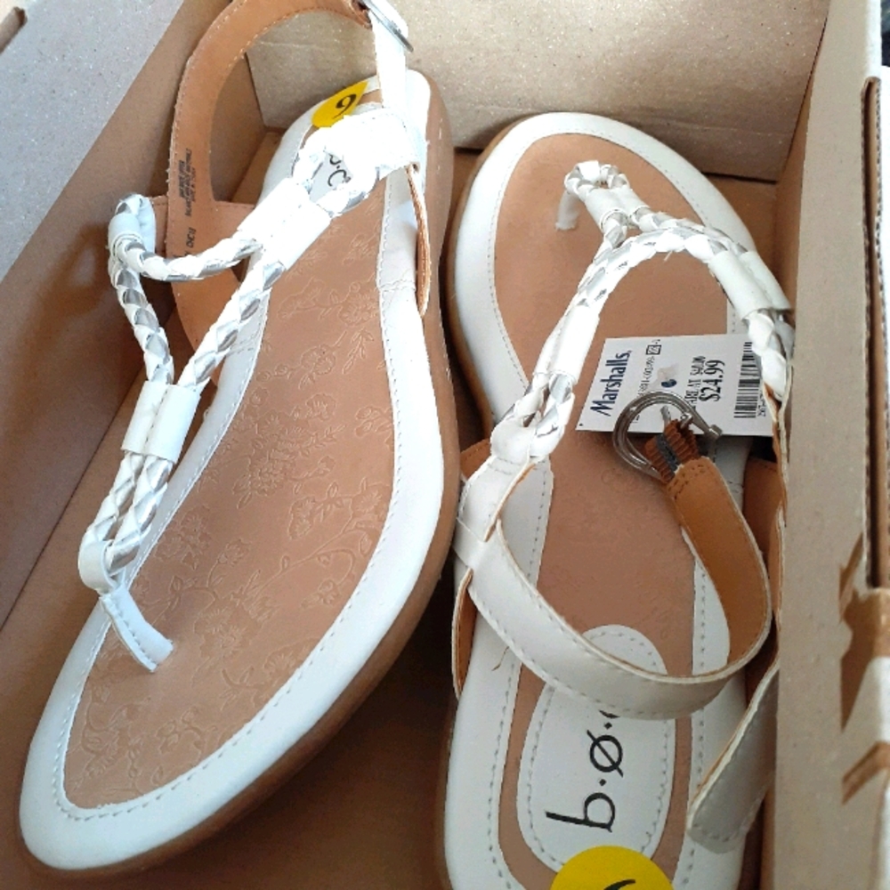 White with some silver sandals NWT